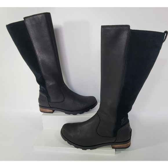 Sorel Women’s Black Leather Emelie 15" Tall Riding Boots NL3311-010 Size 8.5 - Picture 4 of 16